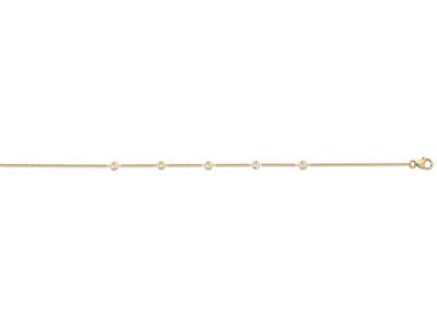 Pulsera Tenis 5 Diamantes, 0,11ct, 15-17,50 Cm, Oro Amarillo 18k