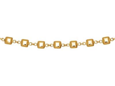 Collar Cubos Pequeños 4 Mm, 42-45 Cm, Oro Amarillo 18k - Imagen Estandar - 1