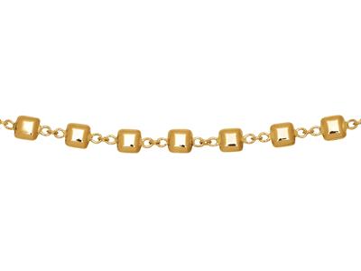 Collar Cubos Pequeños 4 Mm, 42-45 Cm, Oro Amarillo 18k