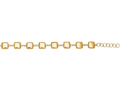 Pulseras Cubos Pequeños 6 Mm, 16,5+1,5 Cm, Oro Amarillo 18k - Imagen Estandar - 3