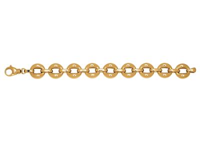 Pulsera Crculos Volumen 16 Mm, 19 Cm, Oro Amarillo 18k