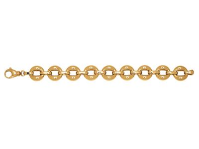 Pulsera Crculos Volumen 16 Mm, 20 Cm, Oro Amarillo 18k