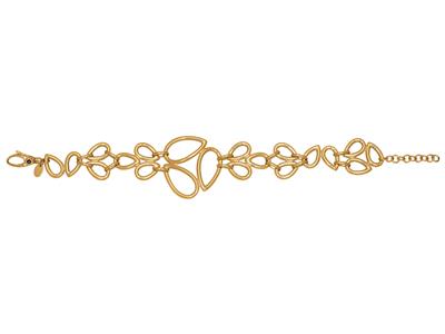 Pulsera Multianillos Con Flor Cada 28 Mm, 162 Cm, Oro Amarillo 18k