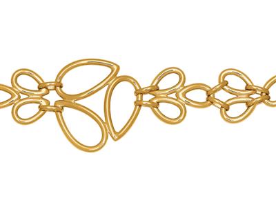 Pulsera Multianillos Con Flor Caída 28 Mm, 16+2 Cm, Oro Amarillo 18k - Imagen Estandar - 2