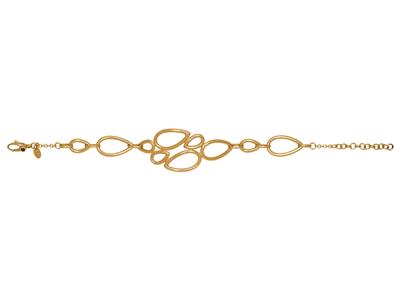 Pulsera Multianillo Con Cadena De 23 Mm, 16-19 Cm, Oro Amarillo De 18 Quilates