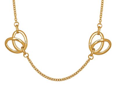 Collar Largo Con Hojas De 15 MM En Cadena, 90 Cm, Oro Amarillo De 18 Quilates - Imagen Estandar - 2