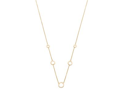 Collar Forçat Redondo, 5 Crculos En Gota, 40-42 Cm, Oro Amarillo 18k