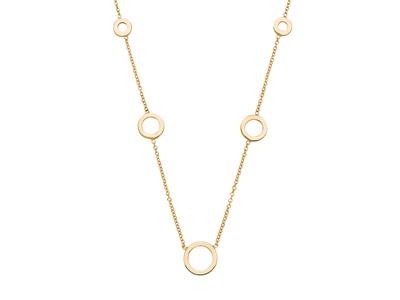 Collar De Cadena Redonda Forzada, 5círculos En Cascada, 40-42 cm, Oro Amarillo De 18 Quilates - Imagen Estandar - 2