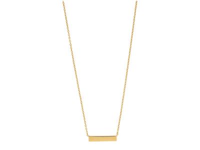 Collar De Cadena Redonda Forzada, Motivo De Barra De 15 mm, 40-42 cm, Oro Amarillo De 18 K - Imagen Estandar - 1