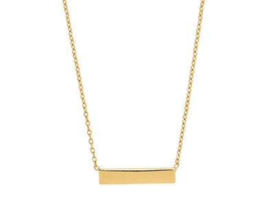 Collar De Cadena Redonda Forzada, Motivo De Barra De 15 mm, 40-42 cm, Oro Amarillo De 18 K - Imagen Estandar - 2