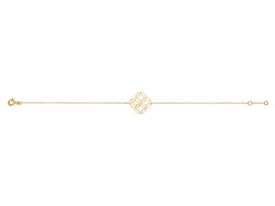 Pulsera Redonda De Cadena Forçat, 1 Crculo Entrelazado, 16,50-17,50 Cm, Oro Amarillo De 18 Quilates