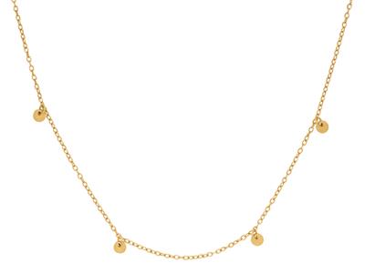 Collar De Cadena Redonda Forzada, 6pastillas, 40-42 cm, Oro Amarillo De 18 Quilates - Imagen Estandar - 2