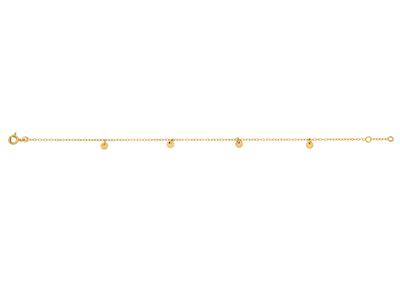 Pulsera De Cadena Forzada Redonda, 4 Pastillas, 17-18 cm, Oro Amarillode 18 Quilates - Imagen Estandar - 1