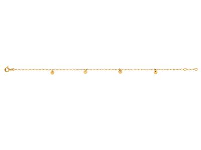 Pulsera Redonda De Cadena Forçat, 4 Rombos, 17-18 Cm, Oro Amarillo De 18 Quilates