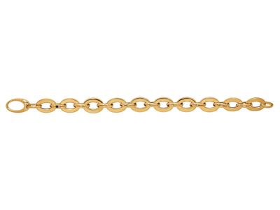 Pulsera De Eslabones Ovalados Huecos 11 mm, 19 cm, Oro Amarillo De 18 K - Imagen Estandar - 1