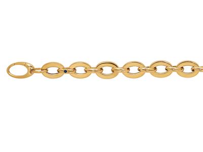 Pulsera De Malla Ovalada Hueca 11 Mm, 19 Cm, Oro Amarillo 18k - Imagen Estandar - 2