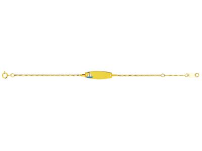 Identidad De Beb{ Placa De Barril Con Motivo De Barco En Esmalte Azul/blanco, 11,5-14 cm, Oro Amarillo De - Imagen Estandar - 1