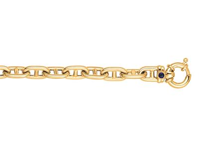 Pulsera De Malla Marina 7 Mm, 20 Cm, Oro Amarillo 18k