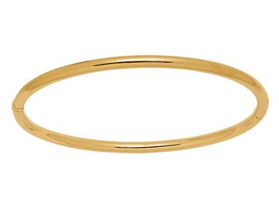 Pulsera Brazalete, Alambre Redondo Macizo 3 Mm, 60 X 50 Mm, Oro Amarillo 18k