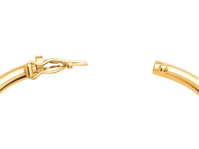 Brazalete Rígido Con Bisagra, Alambre Redondo Sólido De 3 mm, 60 X 50 mm, Oro Amarillo De 18 K - Imagen Estandar - 2