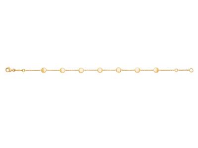 Pulsera Linear Dots, 16,50-18 Cm, Oro Amarillo De 18 Quilates