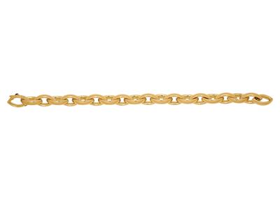 Pulsera De Malla Almendra 9,5 Mm, 20 Cm, Oro Amarillo 18k