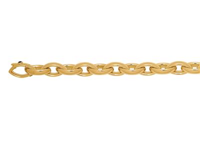 Pulsera De Eslabones En Forma De Almendra 9,5 mm, 20 cm, Oro Amarillo De 18 K - Imagen Estandar - 2