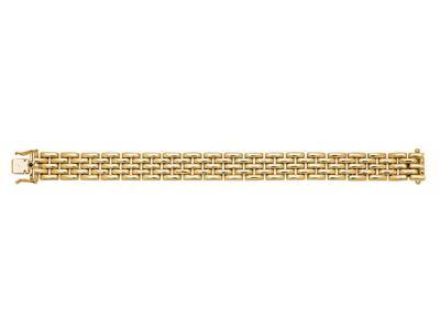 Pulsera De Eslabones En Forma De Grano De Arroz 12,5 mm, 5 Hileras, 17 cm, Oro Amarillo De 18k - Imagen Estandar - 1