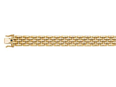 Pulsera De Eslabones En Forma De Grano De Arroz 12,5 mm, 5 Hileras, 17 cm, Oro Amarillo De 18k - Imagen Estandar - 2