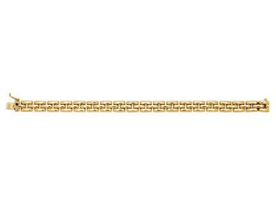 Pulsera De Eslabones En Forma De Grano De Arroz 7,5 mm, 3 Hileras, 17 cm, Oro Amarillo De 18k - Imagen Estandar - 1