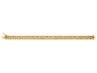 Pulsera Granos De Arroz 7,5 Mm, 3 Filas, 17 Cm, Oro Amarillo 18k