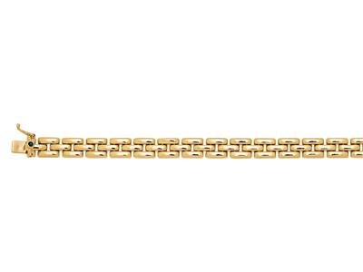 Pulsera De Eslabones En Forma De Grano De Arroz 7,5 mm, 3 Hileras, 17 cm, Oro Amarillo De 18k - Imagen Estandar - 2