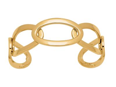 Pulsera Puño, Malla Oval 20 Mm, 56 X 50 Mm, Oro Amarillo 18k