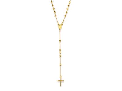 Collar Chapelet Bolas 3 Mm, Virgen Mara, 43  10 Cm, Oro Amarillo 18k