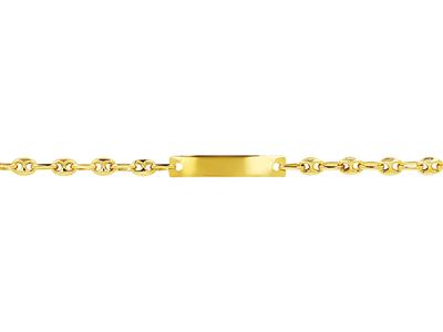 Baby Identity Granos De Café 4,5 X 3 Mm, Placa Rectangular 20 X 4 Mm, 14 Cm, Oro Amarillo 18k - Imagen Estandar - 2