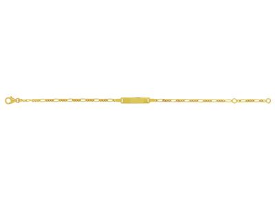 Junior Identity 1/3 Malla, Placa Rectangular, 16/18 Cm, Oro Amarillo De 18 Quilates - Imagen Estandar - 1