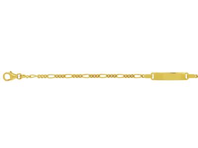 Junior Identity 1/3 Malla, Placa Rectangular, 16/18 Cm, Oro Amarillo De 18 Quilates - Imagen Estandar - 3