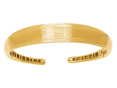 Pulsera Jonc Apertura Estriada 12 Mm, 61 X 48 Mm, Oro Amarillo 18k - Imagen Estandar - 1