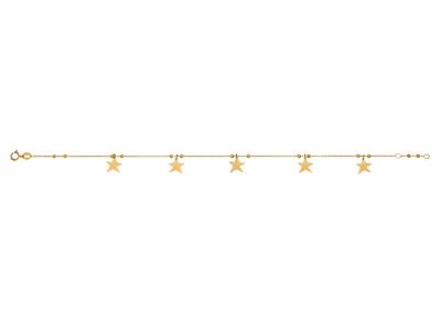 Pulsera 5 Estrellas, 18,5 Cm, Oro Amarillo 18k