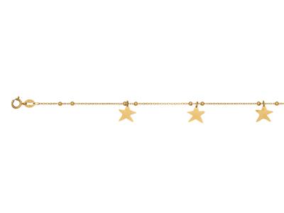 Pulsera 5 Estrellas, 18,5 Cm, Oro Amarillo 18k - Imagen Estandar - 2