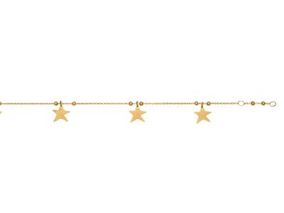 Pulsera 5 Estrellas, 18,5 Cm, Oro Amarillo 18k - Imagen Estandar - 3