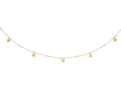 Collar 5 Estrellas, 42 Cm, Oro Amarillo 18k