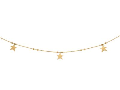 Collar 5 Estrellas, 42 Cm, Oro Amarillo 18k - Imagen Estandar - 2