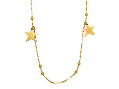 Collar Largo Con 8 Estrellas, 80 Cm, Oro Amarillo De 18 Quilates - Imagen Estandar - 2