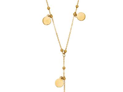 Collar 7 Colgantes En Y, 42 Cm, Oro Amarillo 18k - Imagen Estandar - 2