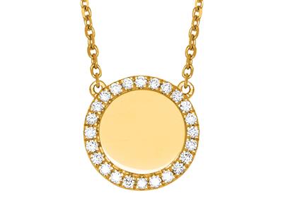 Collar Jeton Engastado Con Diamantes 0,19ct, 42 Cm, Oro Amarillo 18k - Imagen Estandar - 2