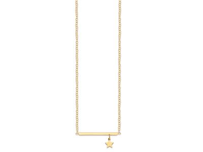 Collar Barette Estrella, 40-42 Cm, Oro Amarillo 18k - Imagen Estandar - 1
