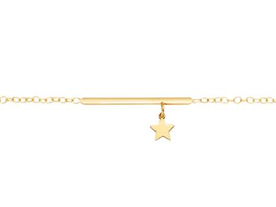 Pulsera Estrella Barette, 17-18 Cm, Oro Amarillo 18k