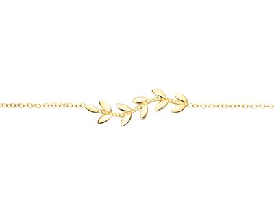 Pulsera Hoja, 16-18 Cm, Oro Amarillo 18k