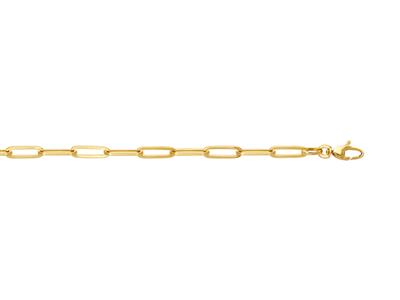 Pulsera Maciza Malla Rectangular 4 Mm, 19 Cm, Oro Amarillo 18k